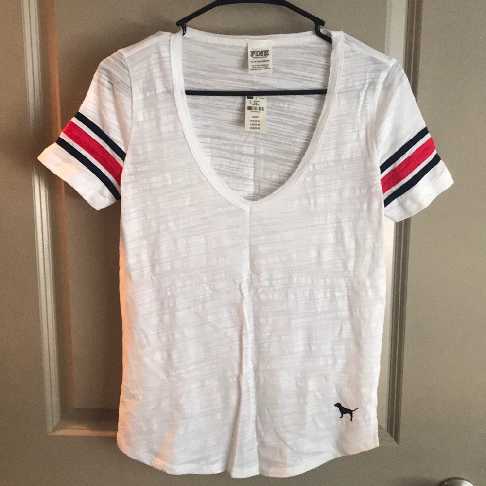 Pink v neck top